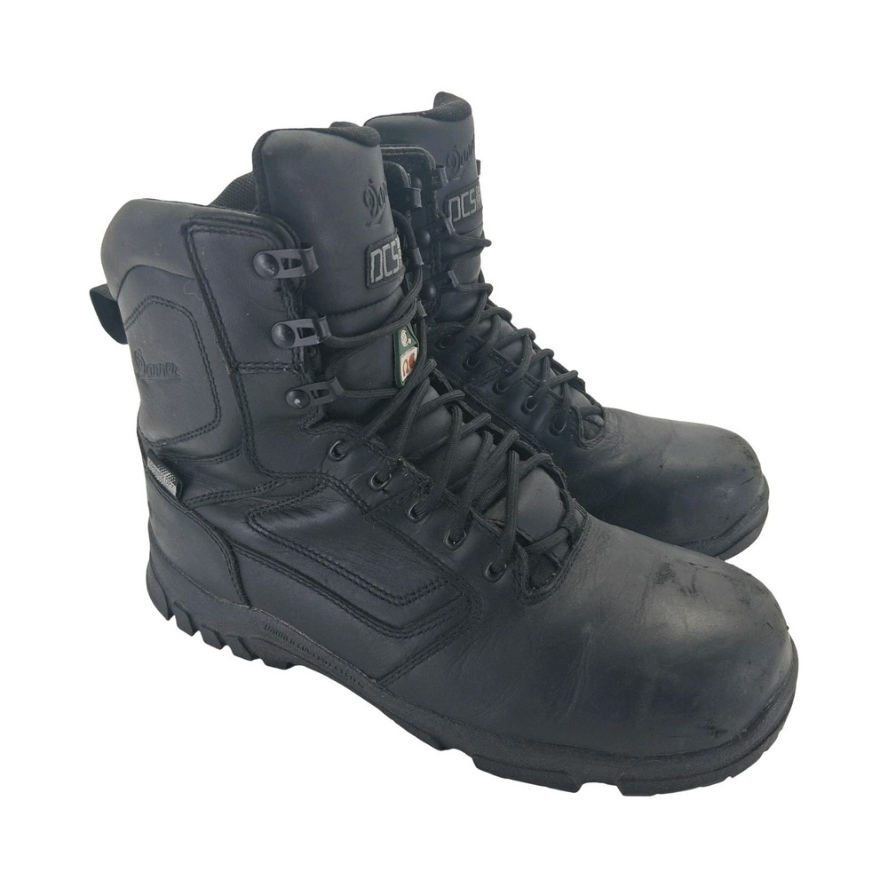 Danner Lookout EMS Side-Zip Boots Mens Size 11 Black Leather Work NMT Steel Toe